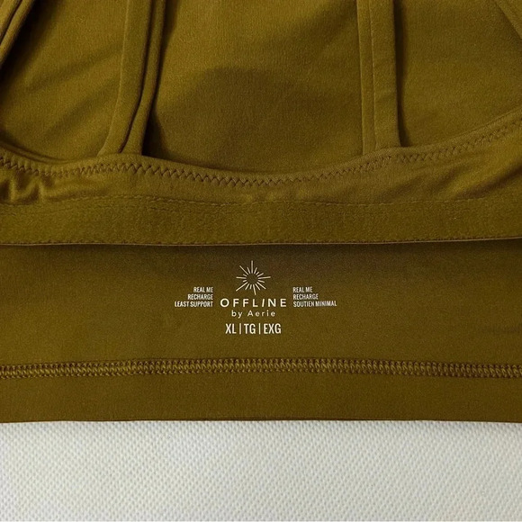 Offline By Aerie Real Me Recharge Least Support Long Line Top Size XL Brown - Picture 7 of 8